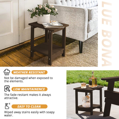LUE BONA Adirondack table paired with outdoor seating on the patio