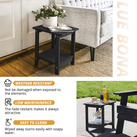 LUE BONA compact 13-diameter table fits beside your chair.