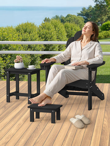 LUE BONA nesting design with footstool for space-saving outdoor setups