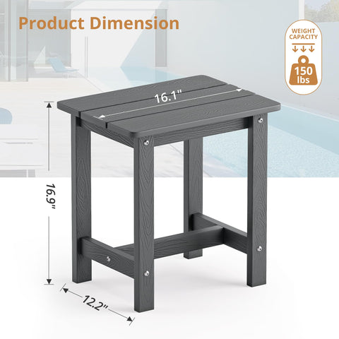 LUE BONA compact side table fits small spaces and chairs.