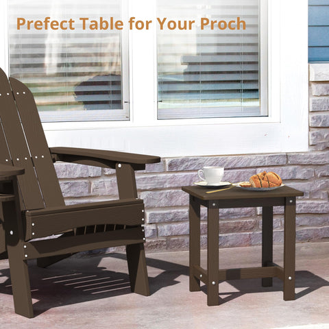 LUE BONA multi-use table works indoors and outdoors as an end table.