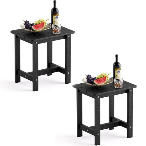 LUE BONA outdoor side table set 2 on patio for drinks and decor.