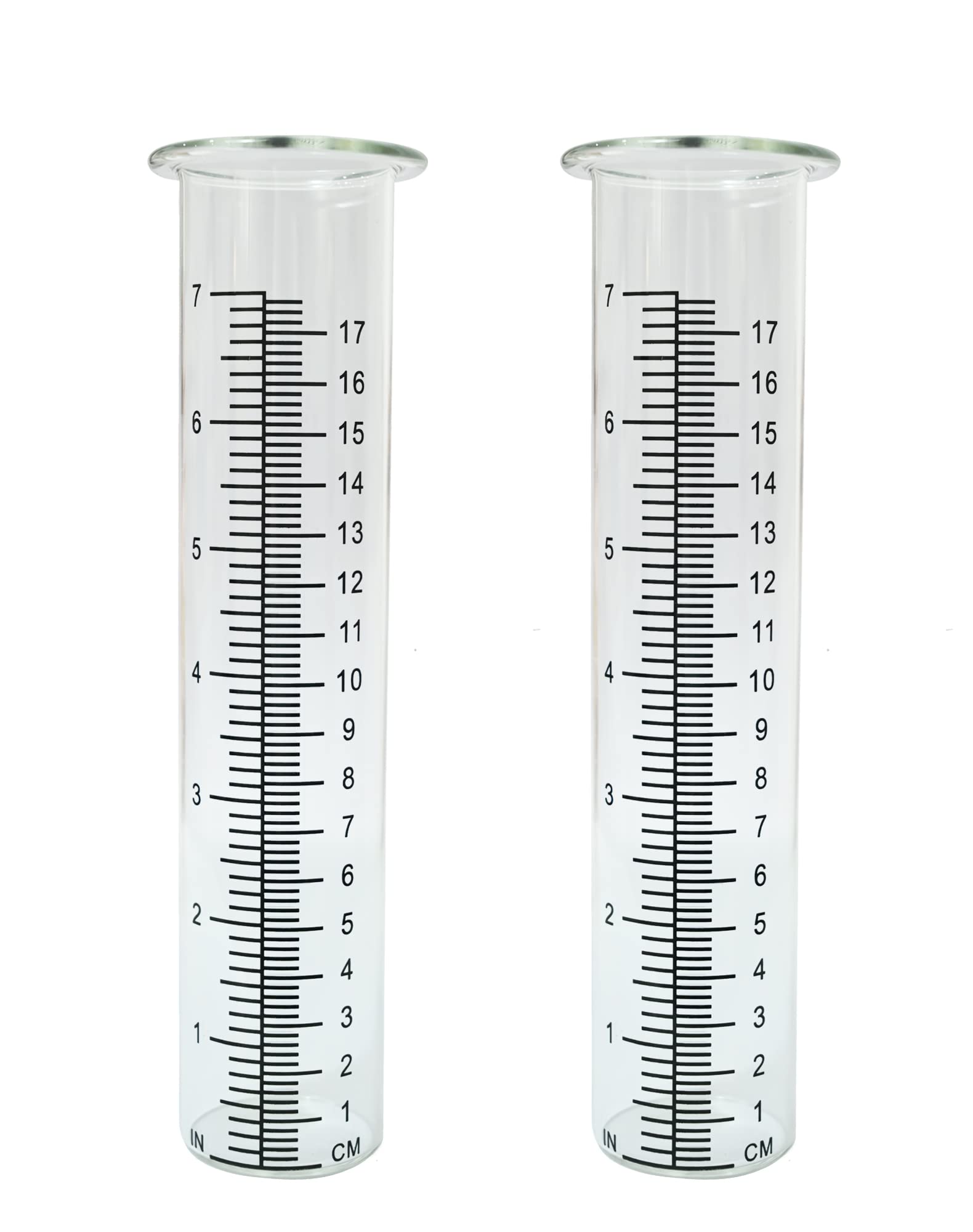 Lueudu rain gauge replacement tube with a 7-inch scale for precise readings.