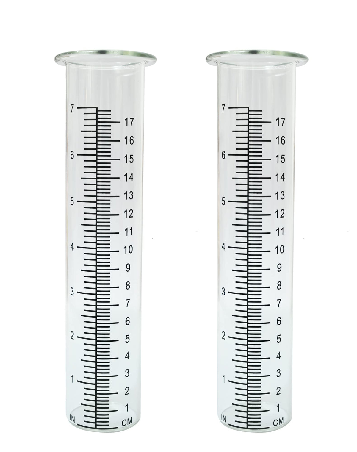 Lueudu rain gauge replacement tube with a 7-inch scale for precise readings.