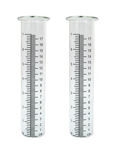 Lueudu rain gauge replacement tube with a 7-inch scale for precise readings.