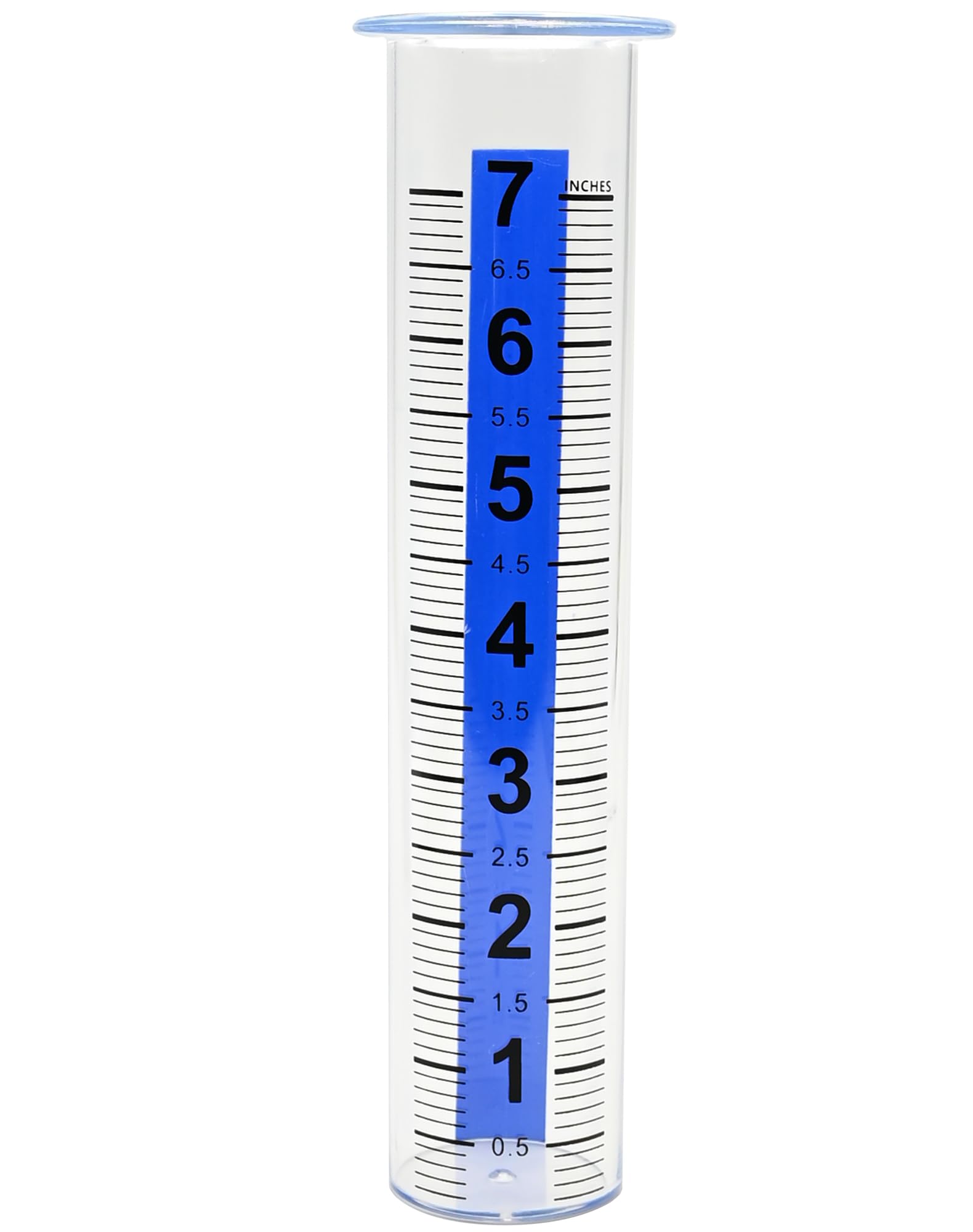 Lueudu rain gauge replacement tube with 7-inch capacity for accurate outdoor readings.