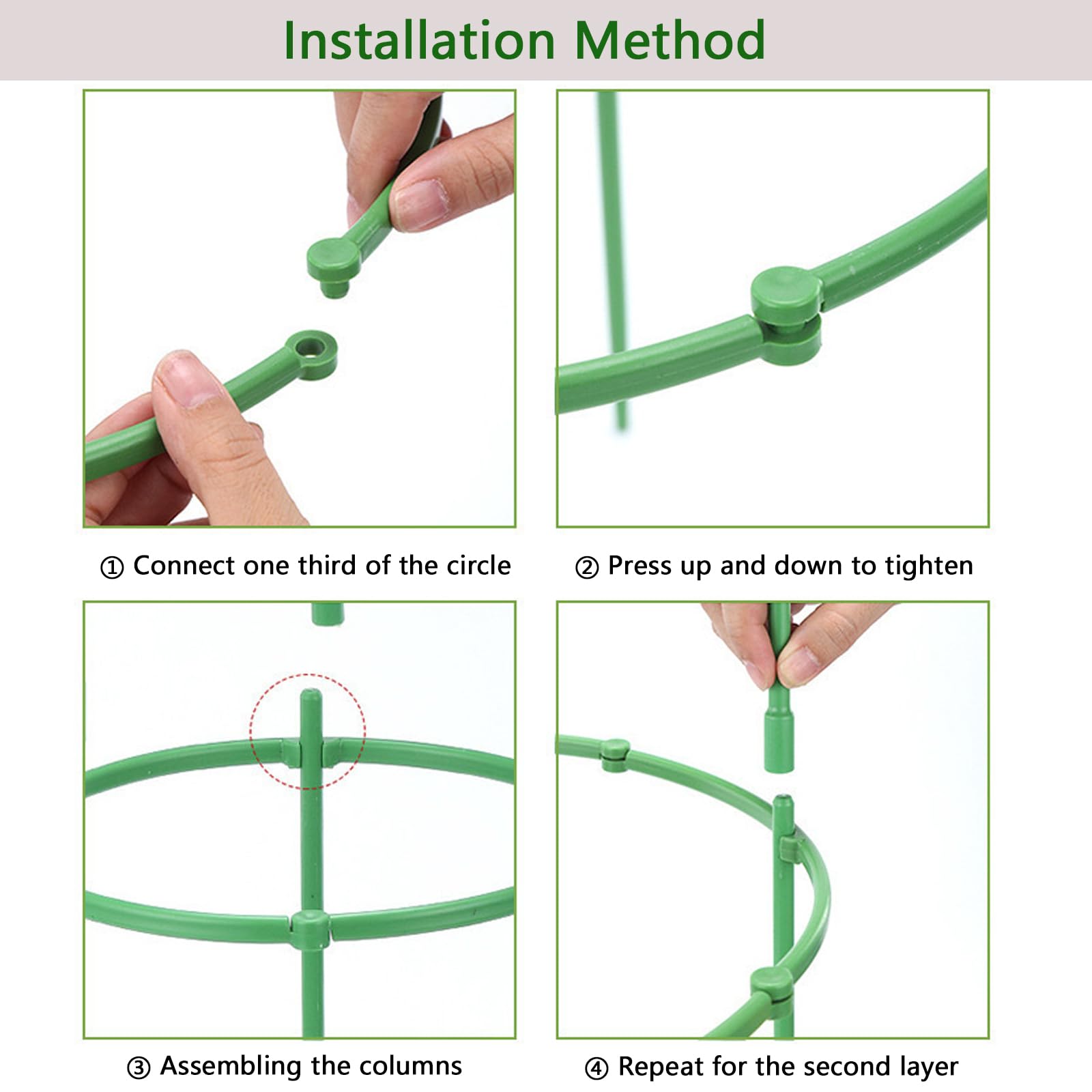 Luexian stackable garden stakes create flexible plant cages.