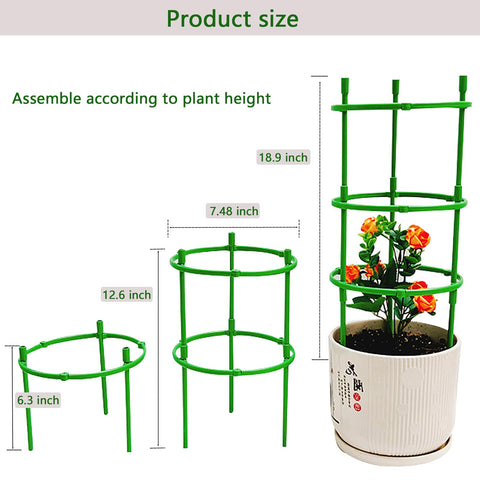 Luexian plant stake stackable hydrangea support with adjustable height.