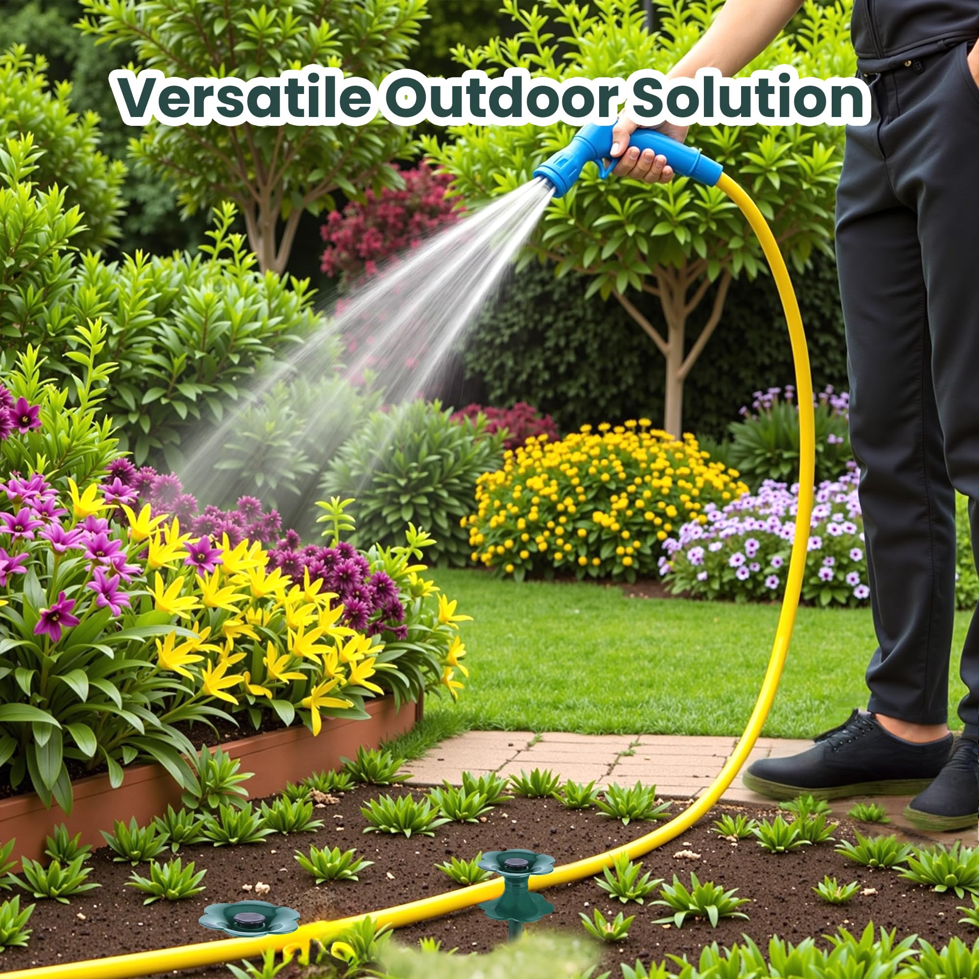 Lufstd 6-piece set provides reliable hose routing across lawns, beds, and greenhouses.