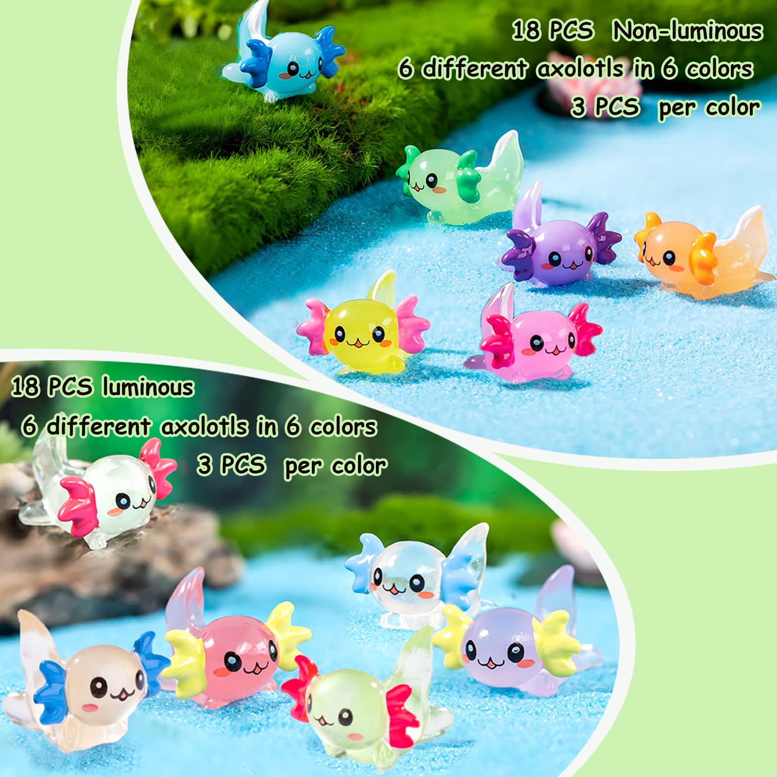 Lugailly axolotl aquarium decor for playful tank accents.