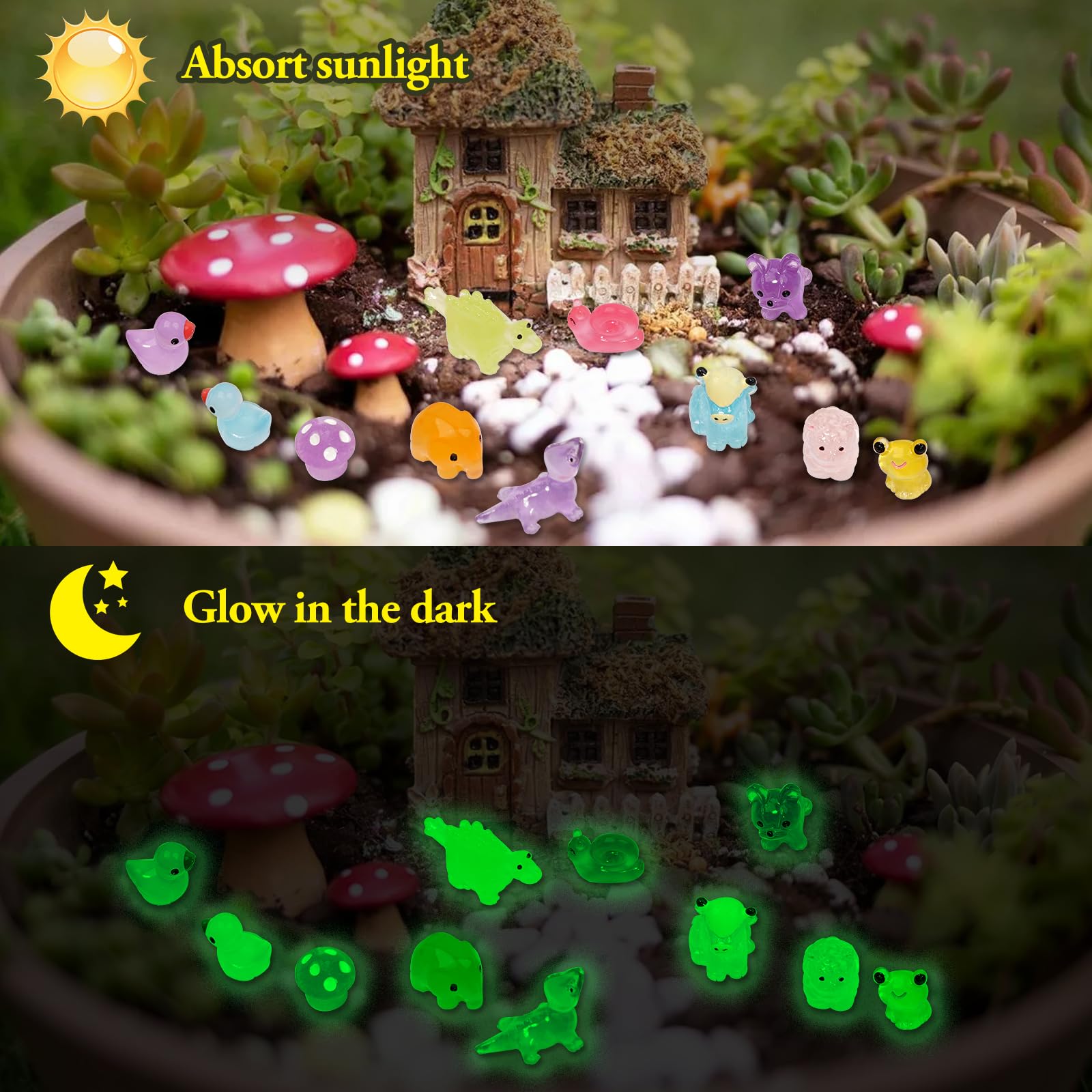 Lugailly desk decor mini figures brighten slime crafts and tiny shelf scenes.