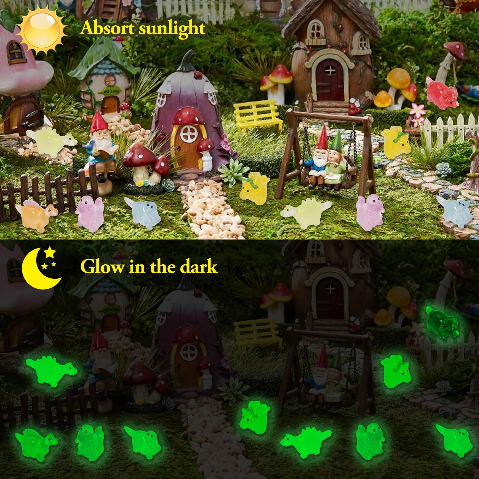 Lugailly dinosaurs brighten micro gardens, slime crafts, and aquarium displays
