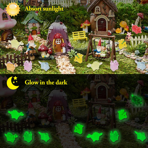 Lugailly dinosaurs brighten micro gardens, slime crafts, and aquarium displays