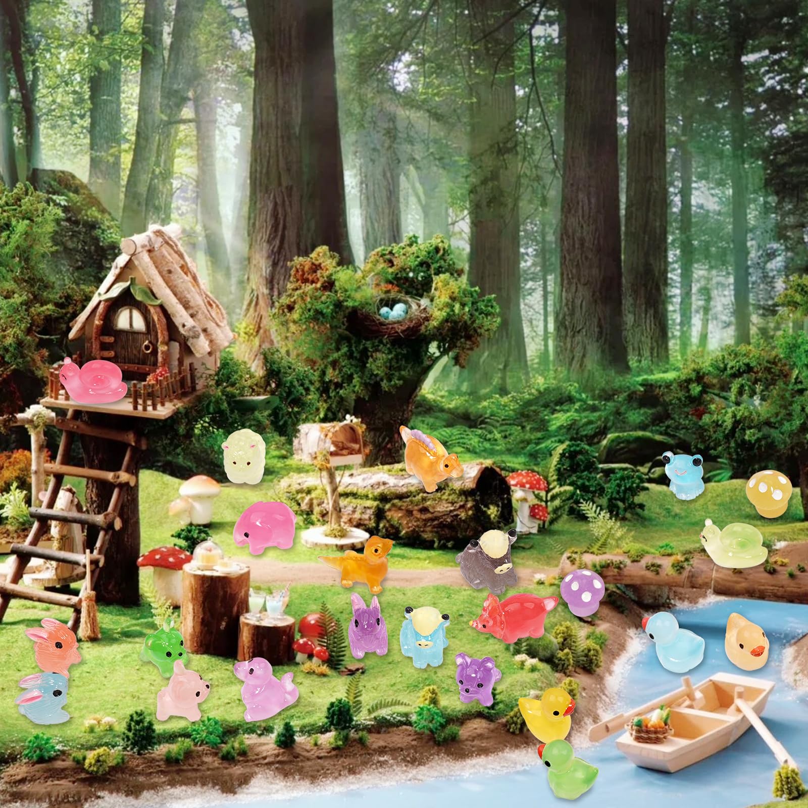 Lugailly luminous dinosaurs mini figures glow in the dark for magical gardens.