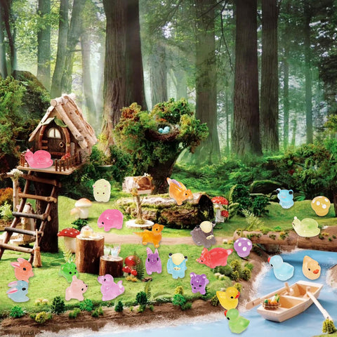 Lugailly luminous dinosaurs mini figures glow in the dark for magical gardens.