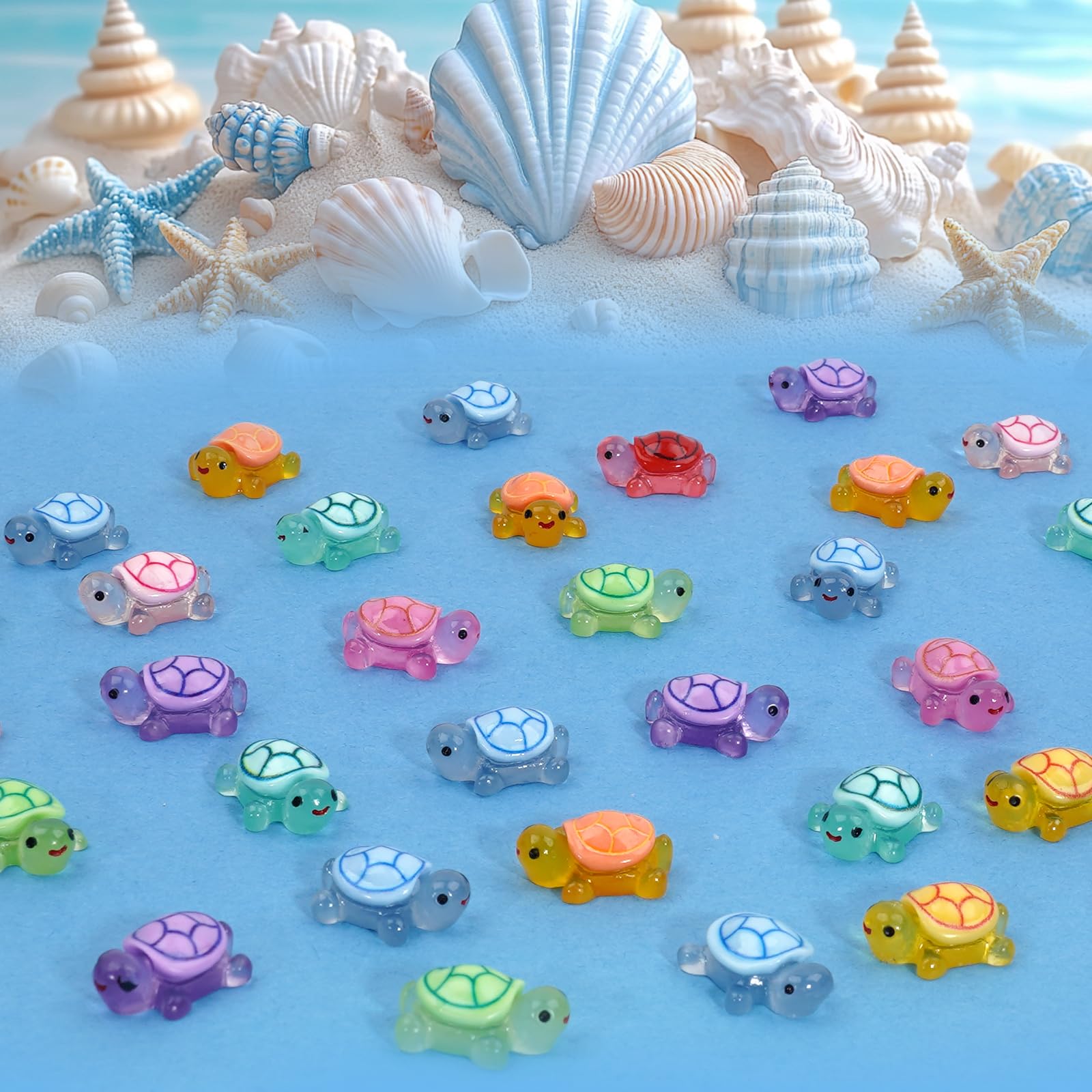 Lugailly resin turtle figures closeup – realistic 3D texture for crafts and mini landscapes.