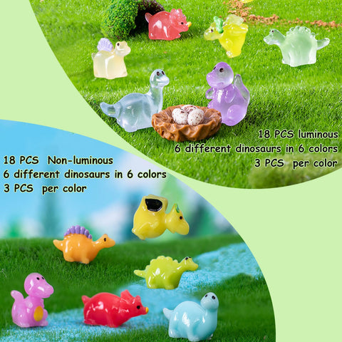 Lugailly non-glow dinosaurs add colorful detail to crafts and decor