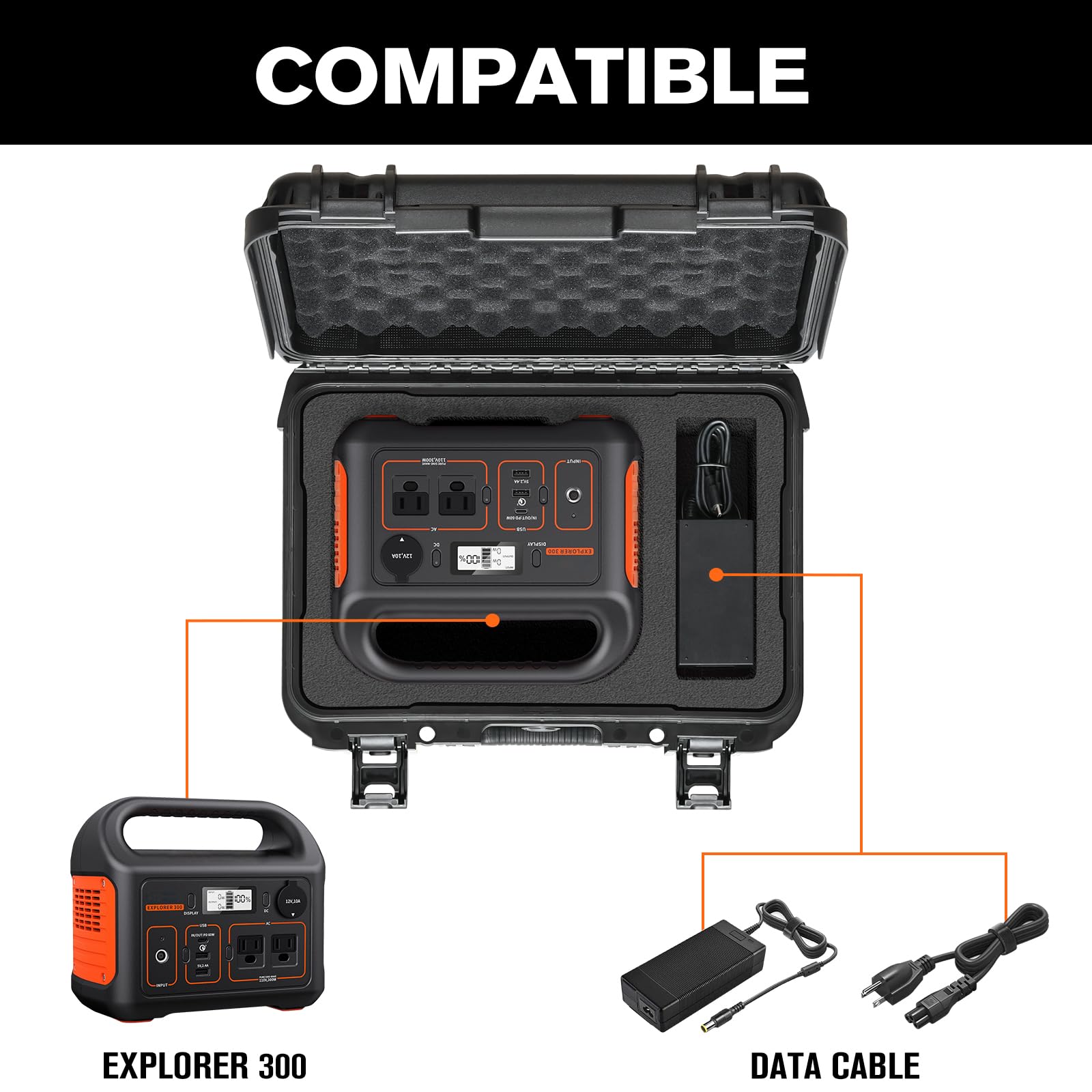 LUGECASE Explorer 300 case highlights IP67 waterproof protection for tough trips.