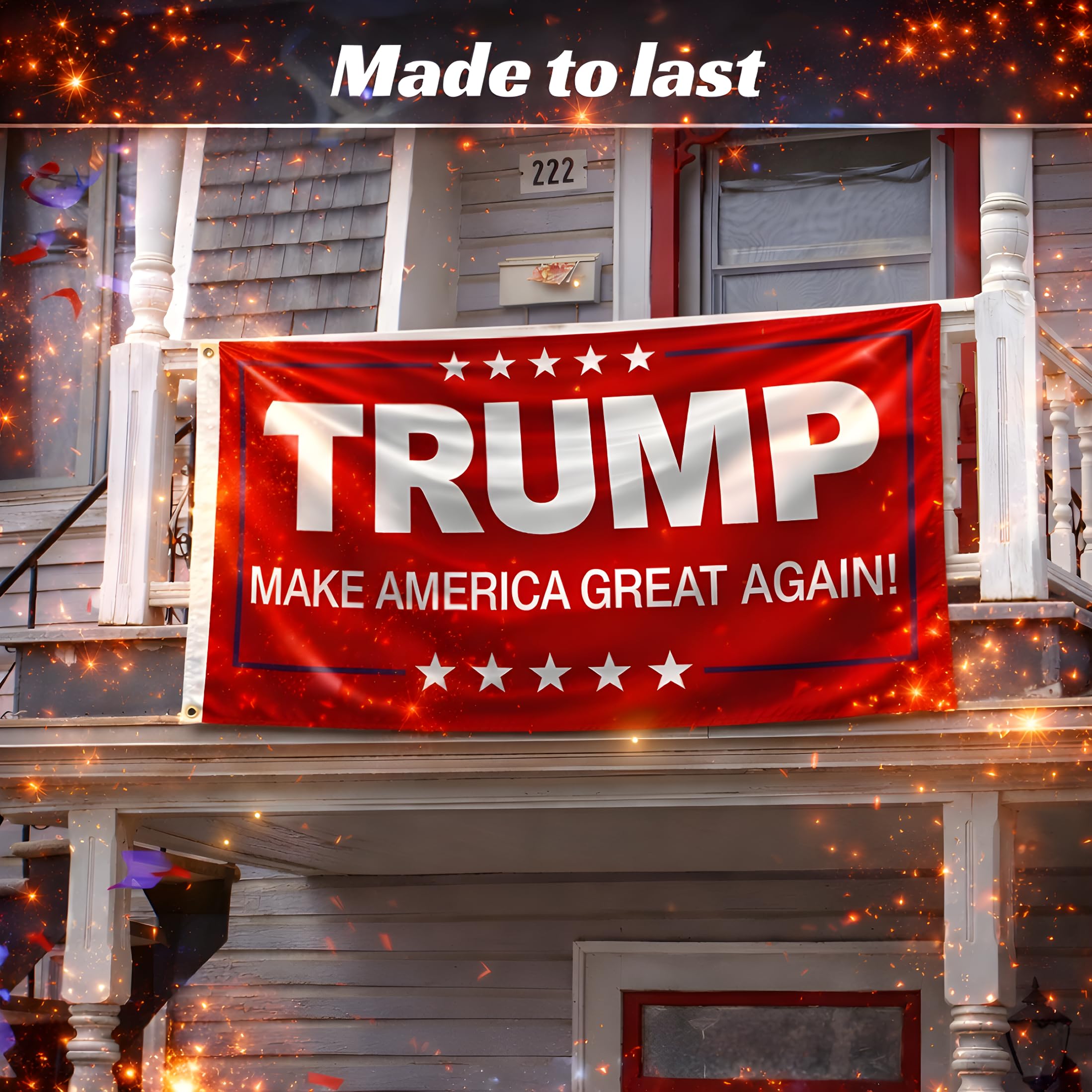 LUIVU Keep America Great flag banner for celebrations and events.