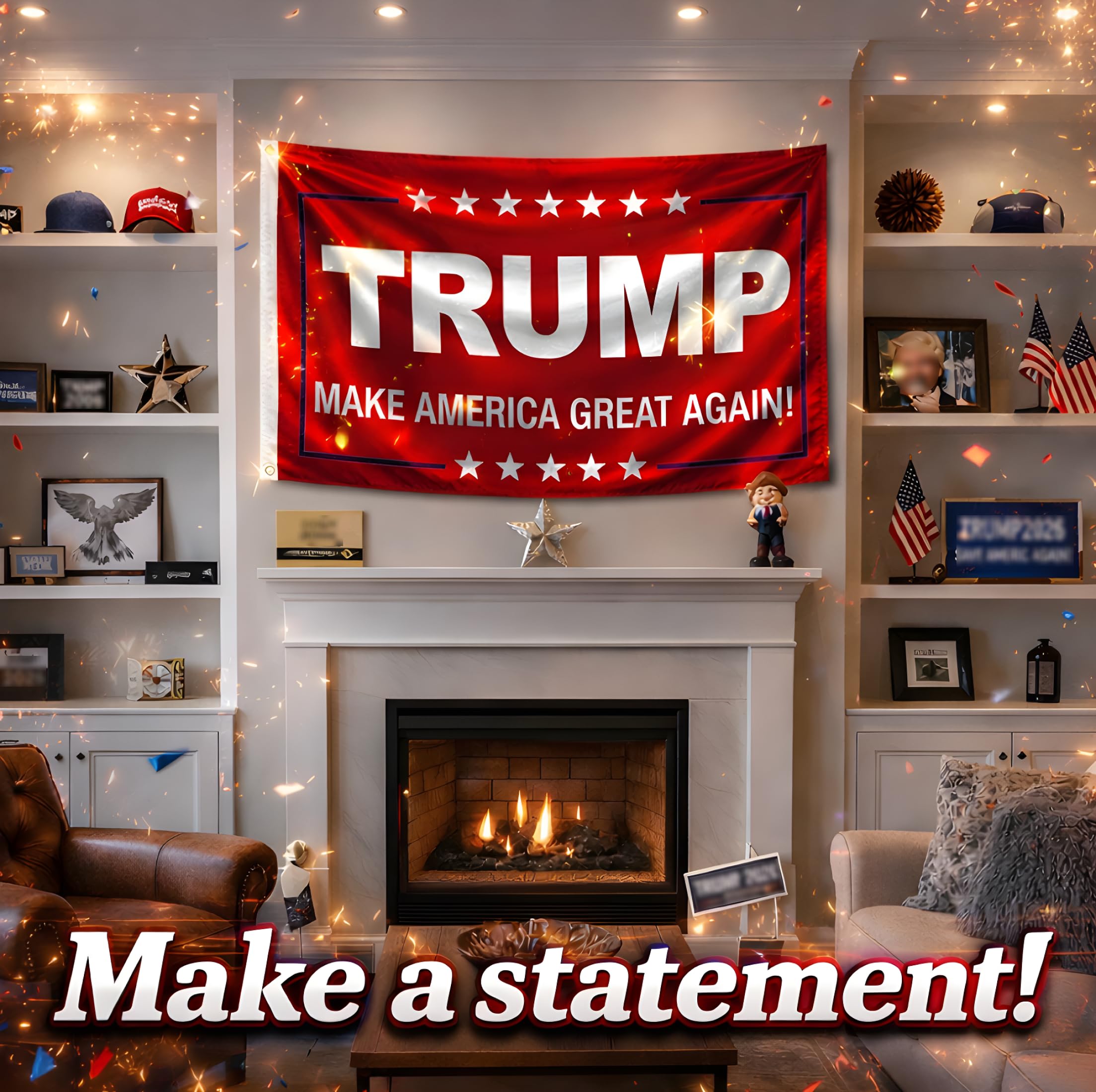 LUIVU patriotic banner suitable for garden display and outdoor spaces.
