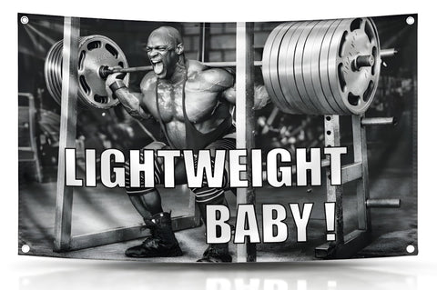 LUIVU Ronnie flag, single-sided design, ideal for bold gym wall motivation.