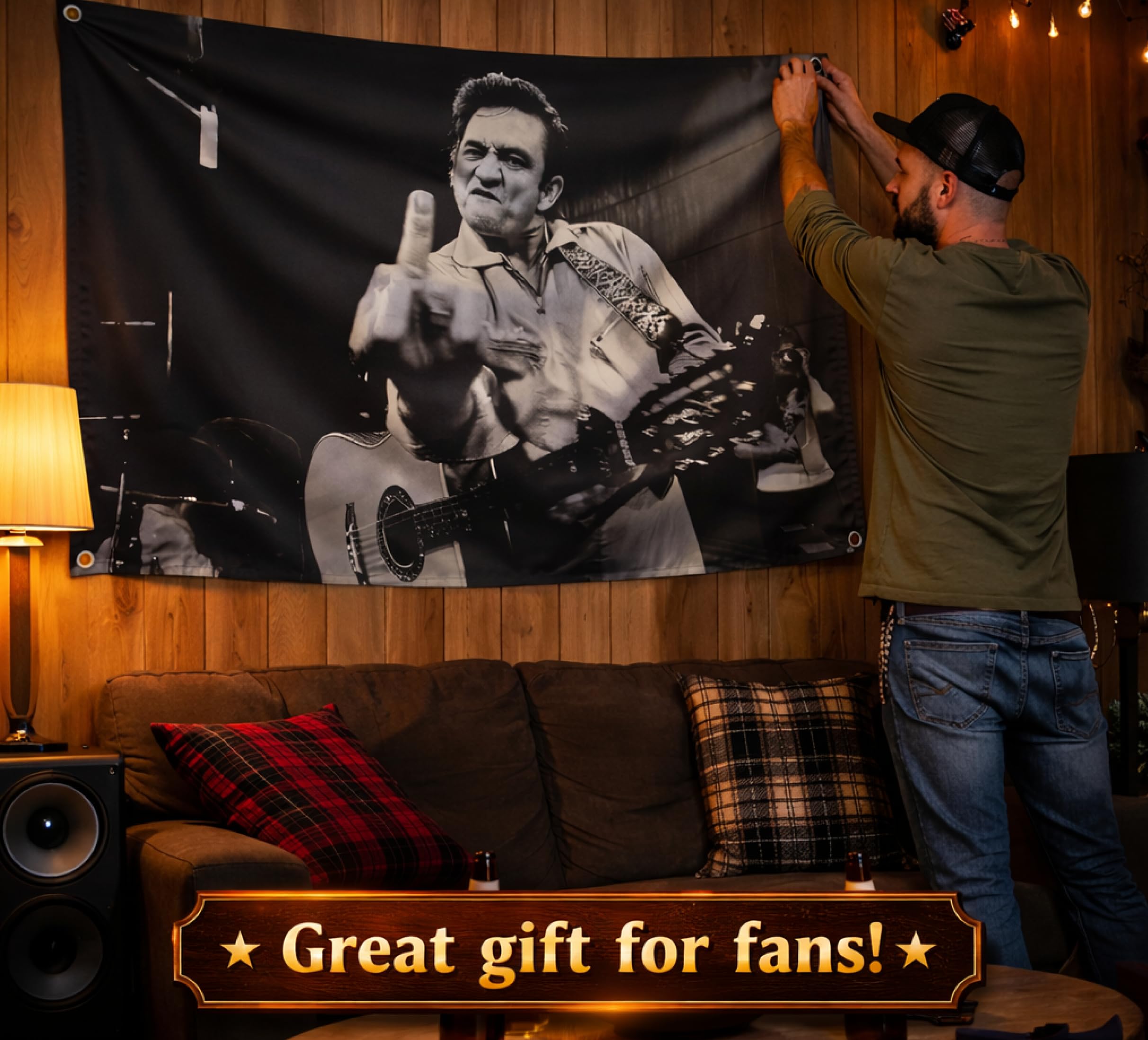 LUIVU Country singer-themed flag suitable for man cave decor