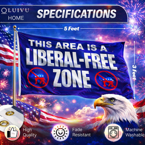 LUIVU liberal zone flag yard banner—patriotic decor suitable for outdoor spaces.