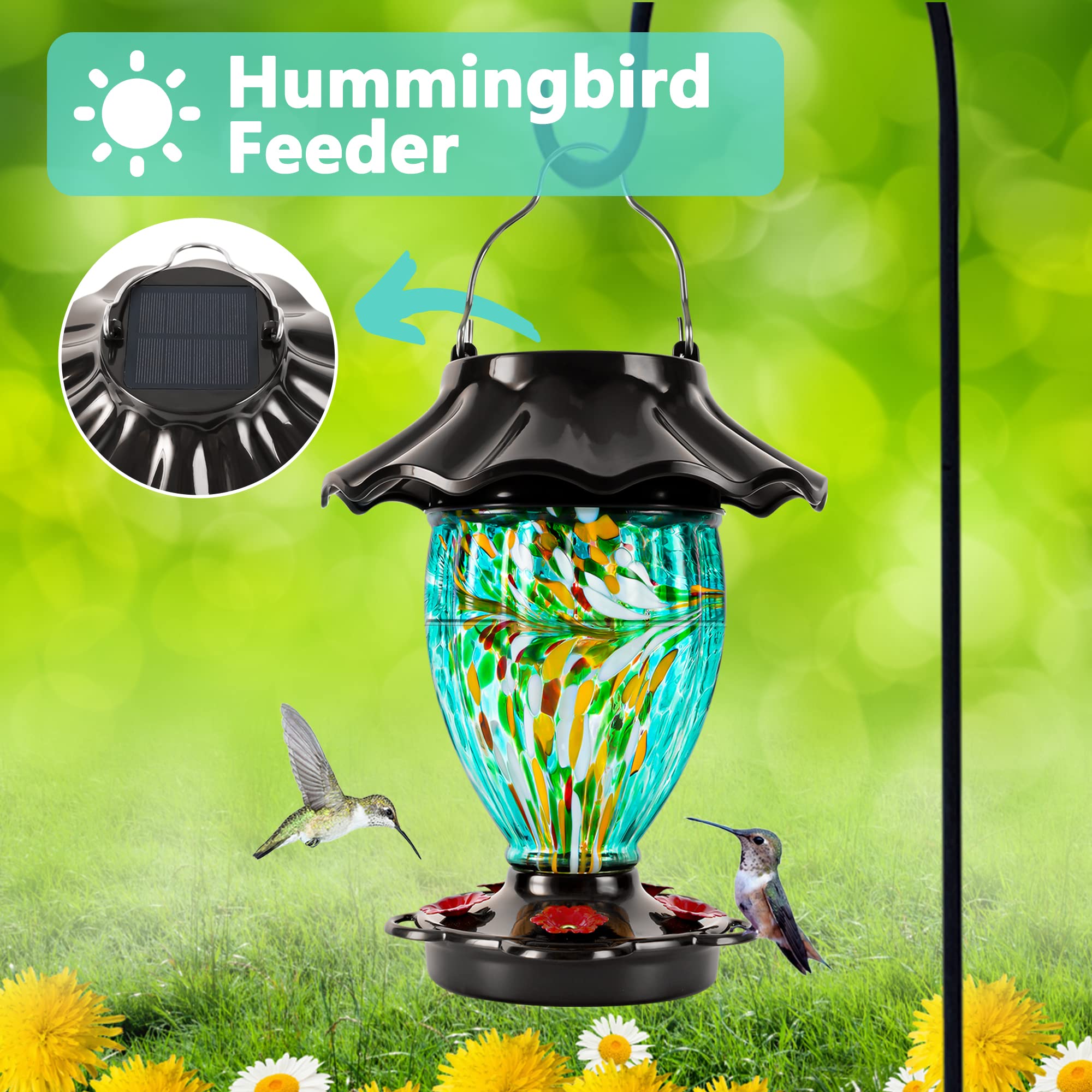 LUJII illuminated garden lantern enhances outdoor ambiance and birdwatching.