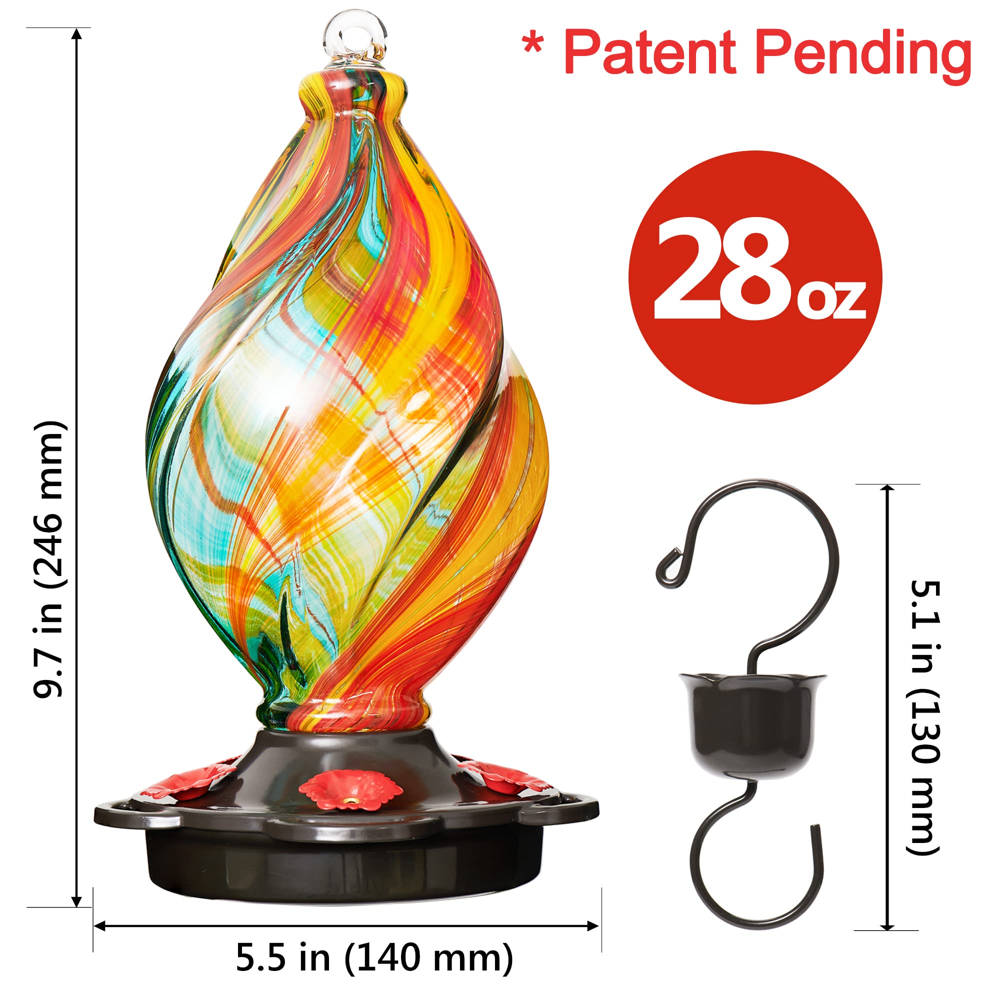 LUJII outdoor hummingbird feeder makes a charming focal point for porches or balconies.