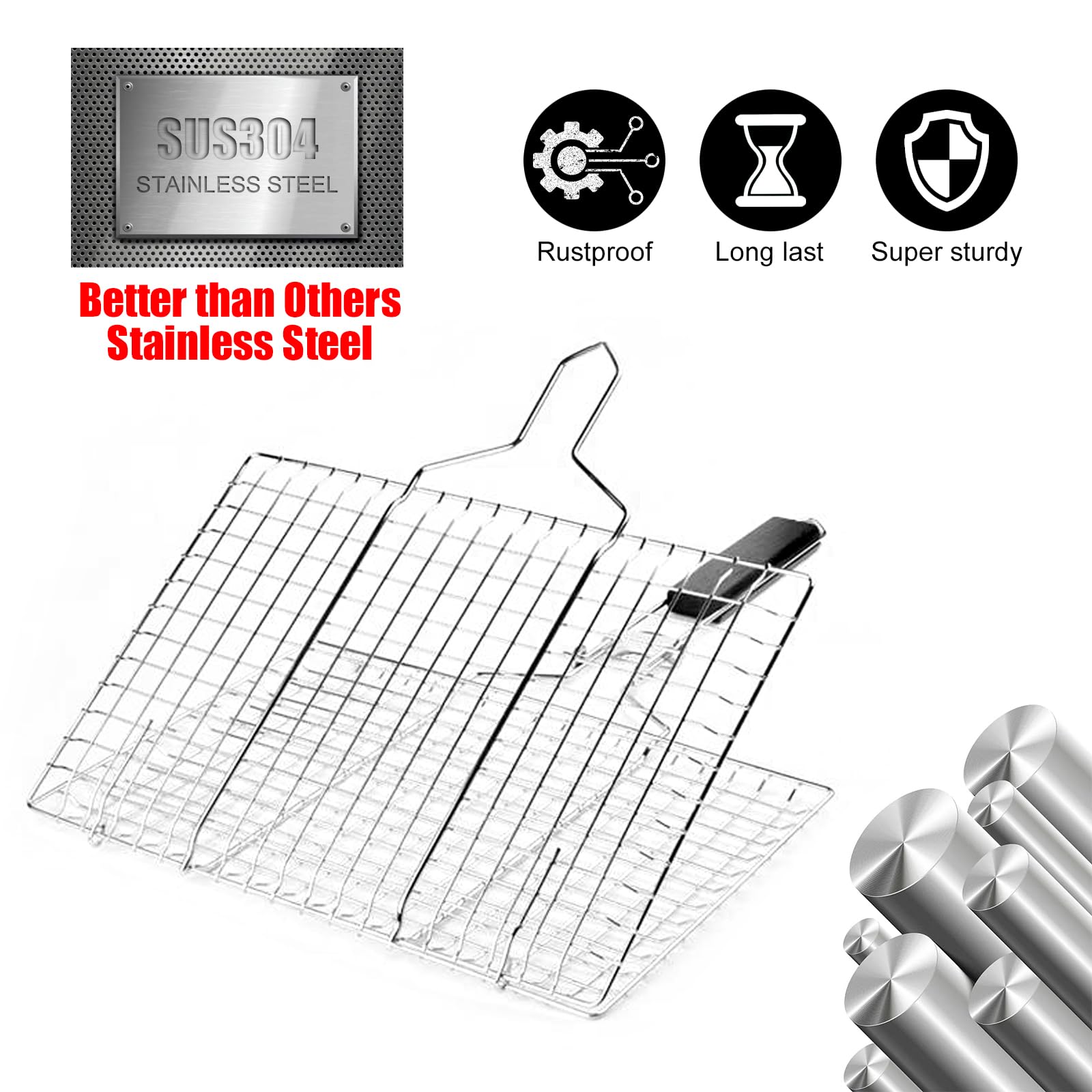 LUKCOZMO grill basket filled with vegetables for uniform heat