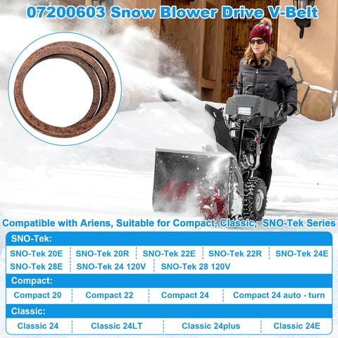LukeTarp 07200603 belt compatibility chart confirms fit with SNO-Tek and Compact series.