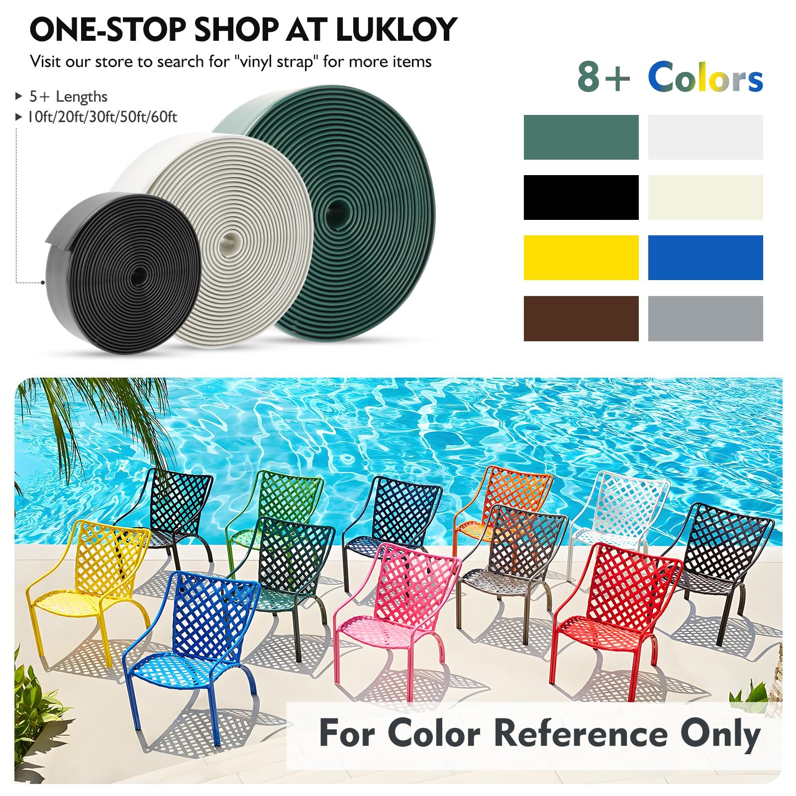 LukLoy two inch wide strap supports sturdy outdoor dining sets.