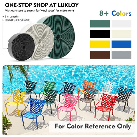 LukLoy two inch wide strap supports sturdy outdoor dining sets.