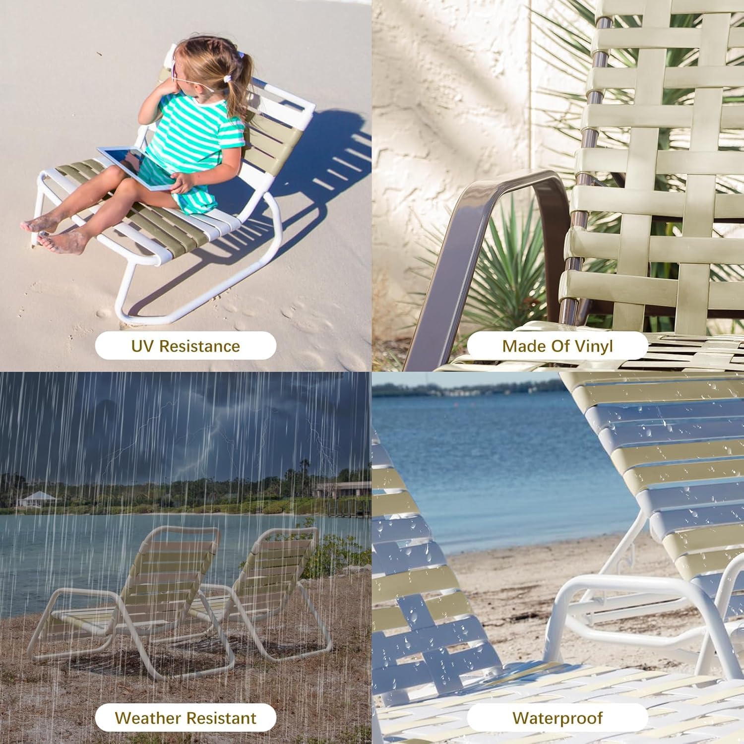 LukLoy wide 2-inch replacement strap for lawn chairs