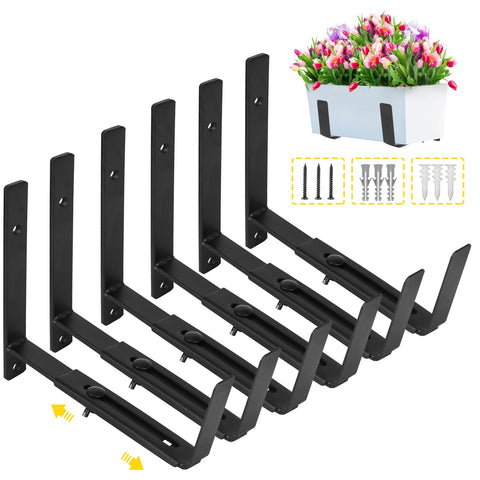 LukLoy window planter brackets adjustable depth for 6–12 inch boxes, flexible setup