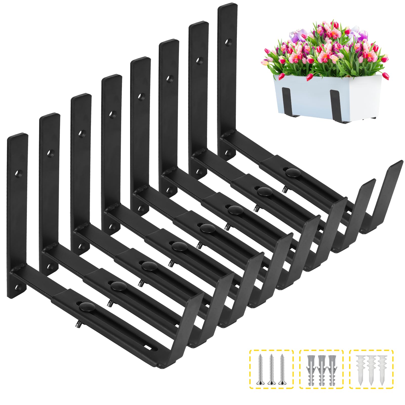 LukLoy window planter brackets with adjustable depth for versatile setups.