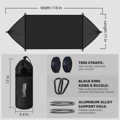 Lulladle camping hammock weighs 3.2 pounds, easy to carry.