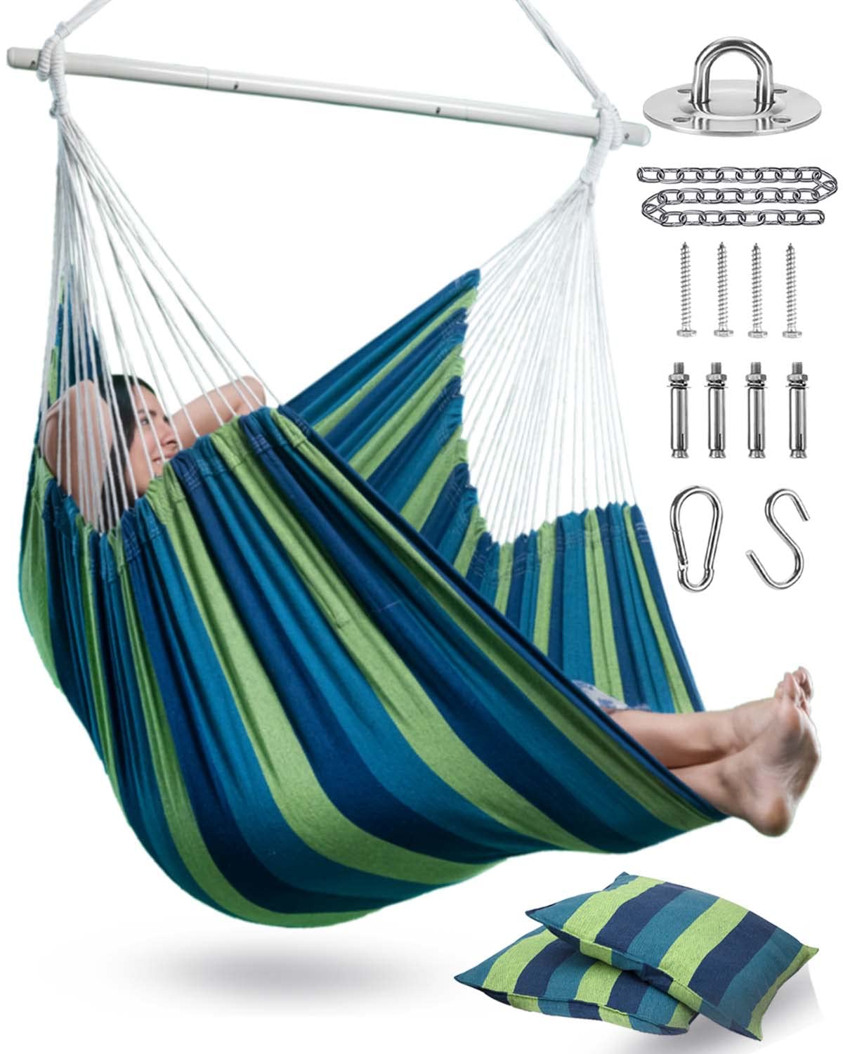 Lulladle XXL hammock chair setup with sturdy hardware for easy hanging