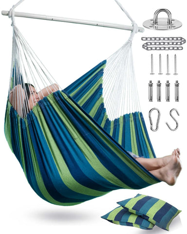 Lulladle XXL hammock chair setup with sturdy hardware for easy hanging