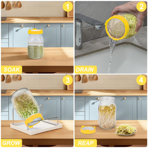 Lulonpon stainless steel germination lids for safe, durable sprouting lids