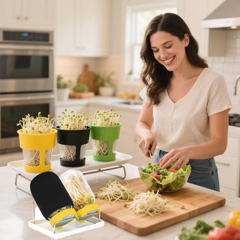 Lulonpon sprouting kit on kitchen counter inspires home growing