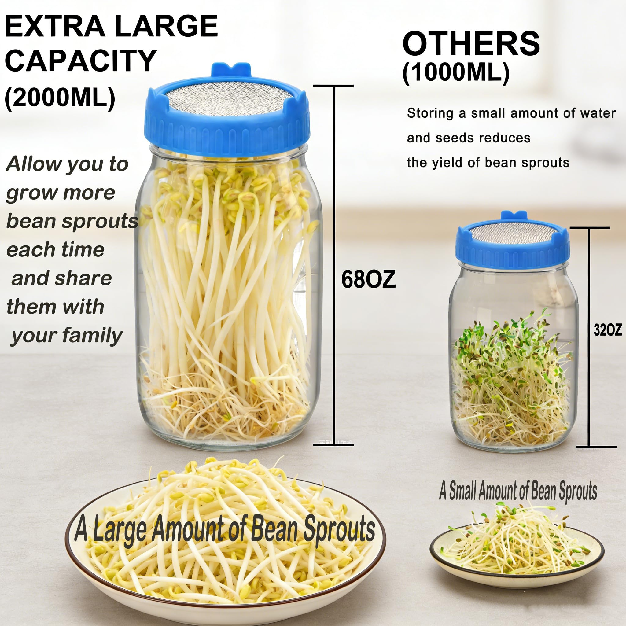 Lulonpon wide-mouth jars for effortless access and thorough rinsing.
