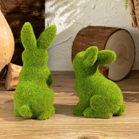 LULU Deer moss rabbit on the fireplace adds cozy focal point.