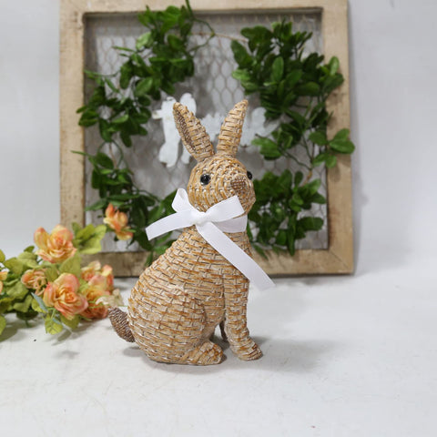 LULU Deer rattan rabbit entrance decor marks a festive doorway.