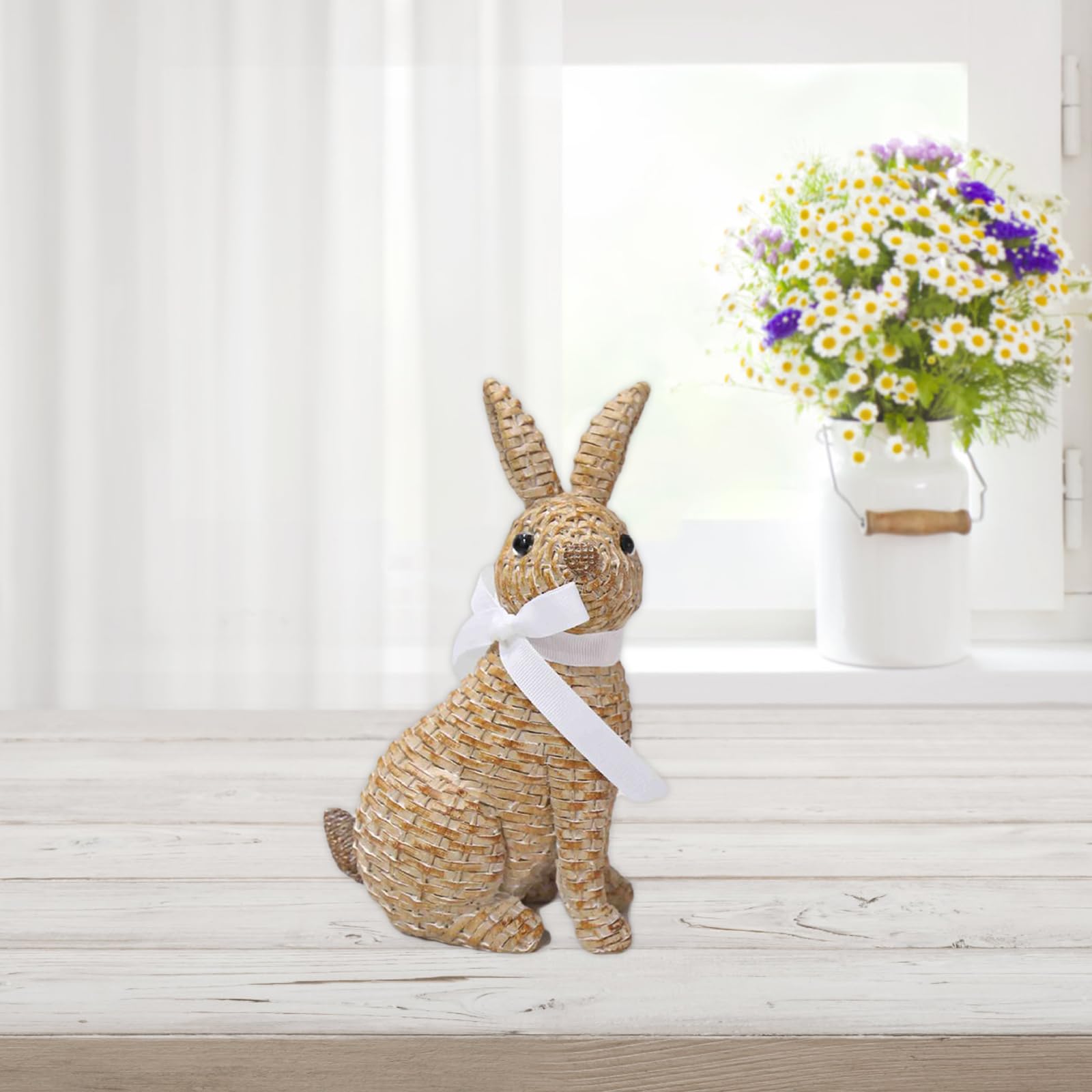 LULU Deer resin rabbit ornament is durable and weather-friendly.