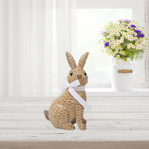 LULU Deer resin rabbit ornament is durable and weather-friendly.