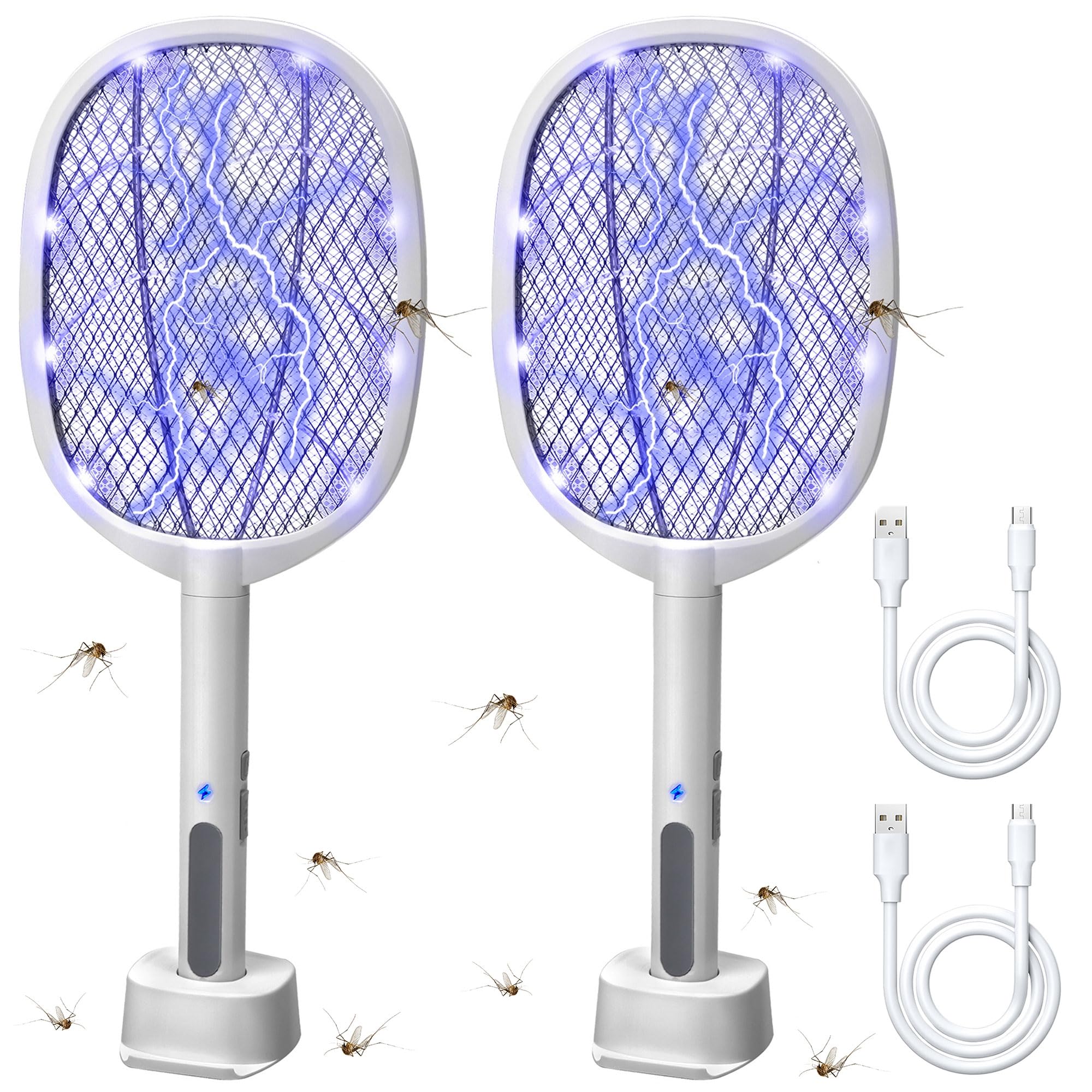 Lulu Home 2-in-1 electric bug zapper racket for fast mosquito elimination.