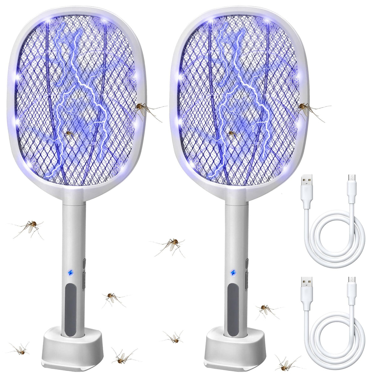 Lulu Home 2-in-1 electric bug zapper racket for fast mosquito elimination.