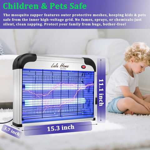 Lulu Home bug zapper back view shows compact, versatile placement.