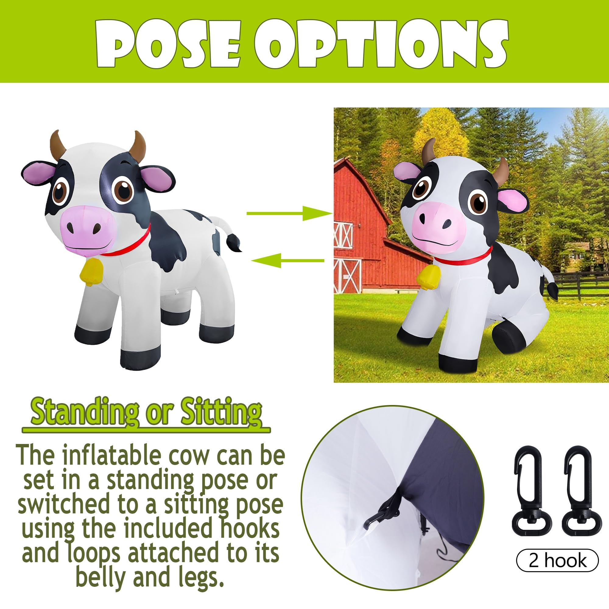 Lulu Home inflatable cow yard decor suitable for garden and party scenes.